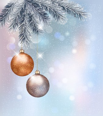 Noel baubles ile arka plan. Vektör.