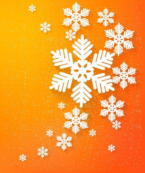 Christmas vykort med snöflingor. Vektor. — Stock vektor