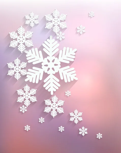 Cartolina di Natale con fiocchi di neve. Vettore . — Vettoriale Stock
