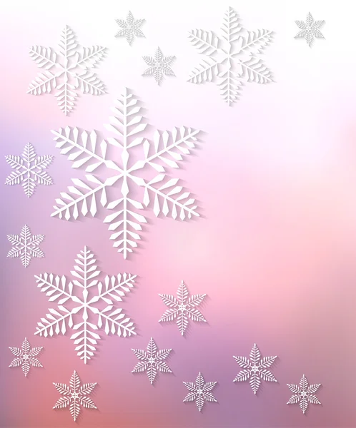 Postal de Navidad con copos de nieve. Vector . — Vector de stock