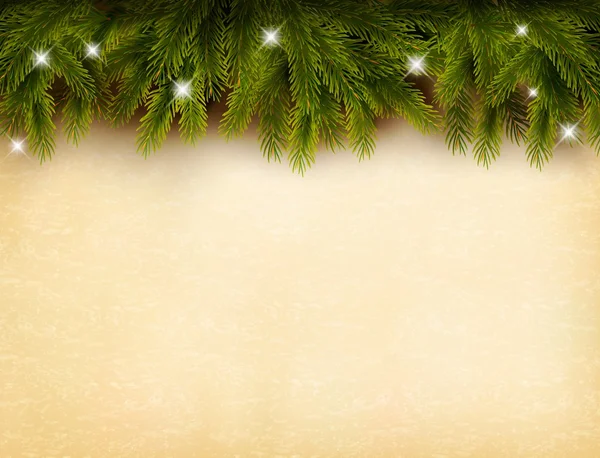 Decorazione natalizia su vecchio sfondo di carta. Vettore. — Vettoriale Stock