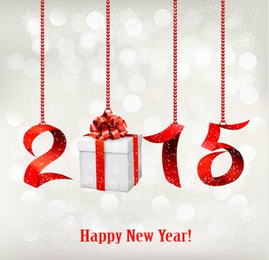 2015 yeni yıl hediye ile arka plan. Vektör. 