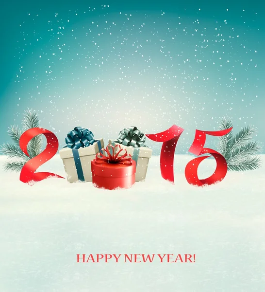 Tatil hediye ve 2015 arka plan. Vektör. — Stok Vektör