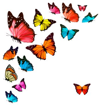Background with colorful butterflies. Vector. clipart