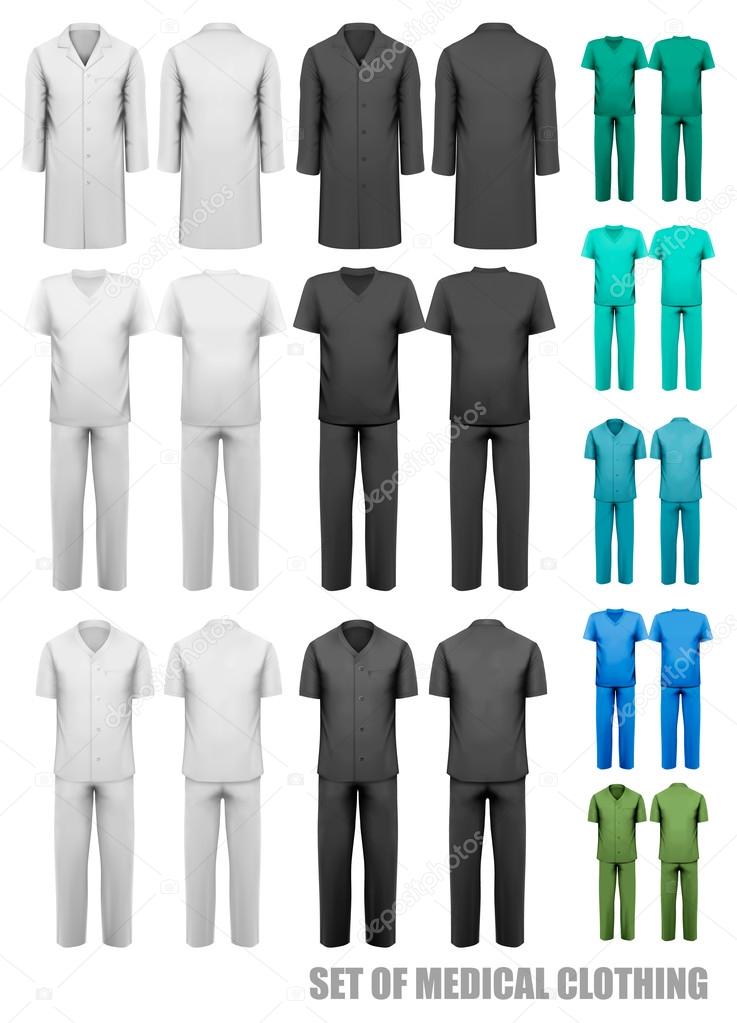 Set of medical clothes. Design template. Vector illustration.