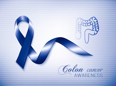 Colon cancer awareness ribbon. Vector clipart