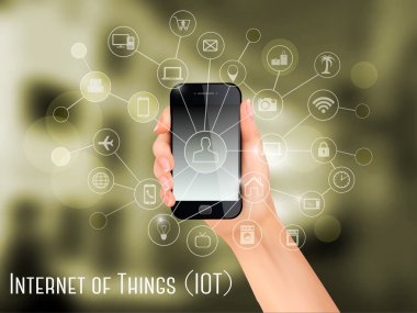 Kablosuz kontrol bir net ortaya bir smartphone tutan el,