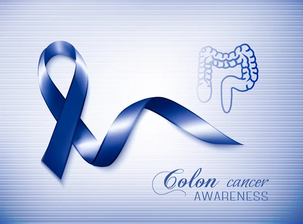 Colon cancer awareness ribbon. Vector — Stock Vector
