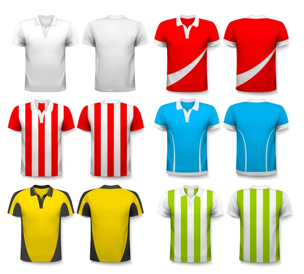 Collection de différents maillots de football. Le T-shirt est transparent — Image vectorielle