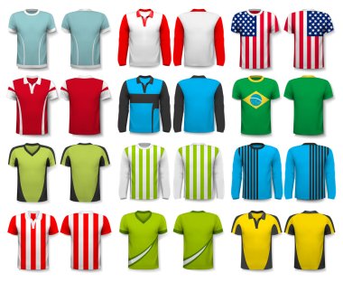 Collection of various shirts. Design template. The t--shirt is t clipart