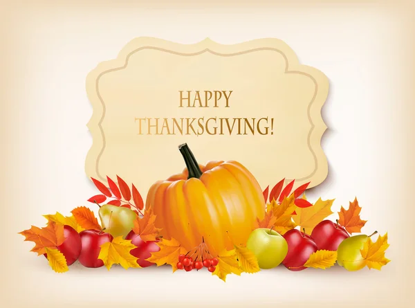 Retro Happy Thanksgiving Background. Vector. — Stock Vector