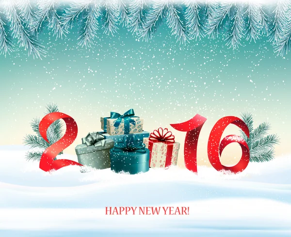 Ευτυχισμένο το νέο έτος 2016! Νέο έτος σχέδιο προτύπου διάνυσμα illustratio — Διανυσματικό Αρχείο