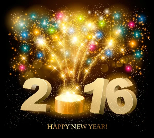 Mutlu yeni yıl 2016! Yeni yıl tasarım şablonu vektör illustratio — Stok Vektör