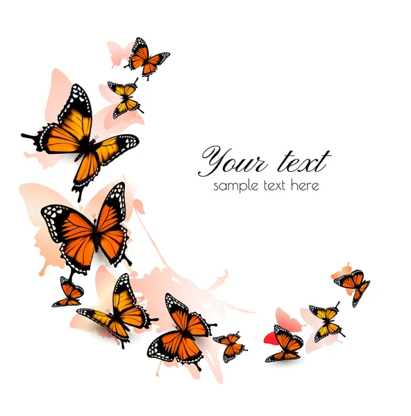 美しい蝶背景。ベクトル. — ストックベクタ