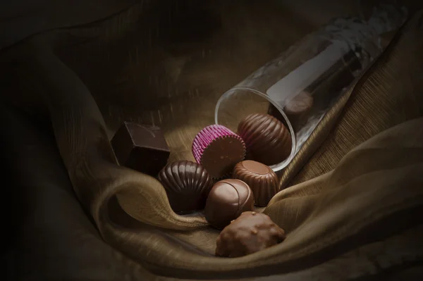 Display of expensive handmade chocolates