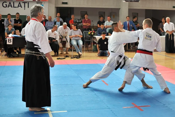 参赛者参加欧洲空手道锦标赛 Fudokan — 图库照片