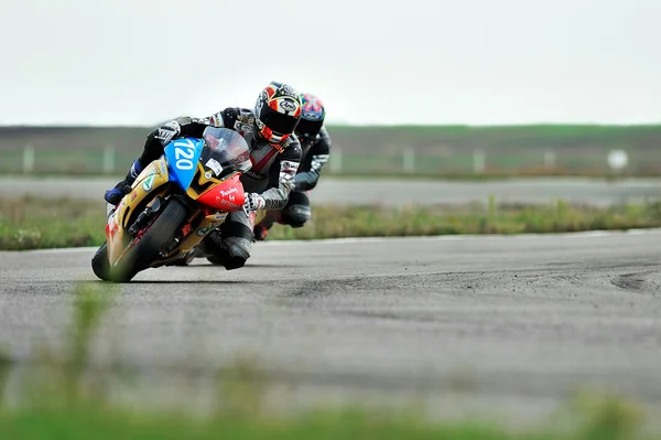 An unidentified moto rider — Stock Photo, Image