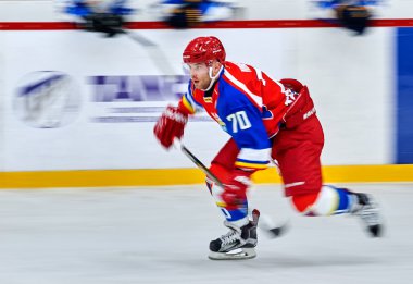 Galati, Romanya - Mart 05: Tanımlanamayan hokey oyuncuları rekabet 