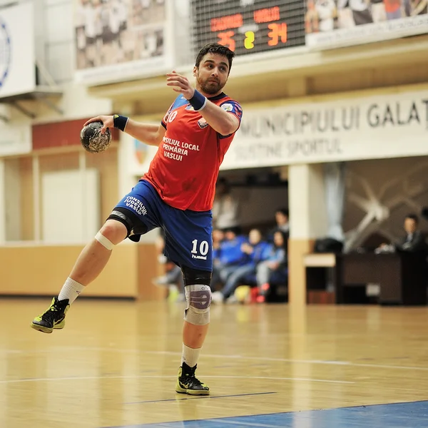 Galati, Roemenië - 19 maart: Onbekende spelers in actie op R — Stockfoto