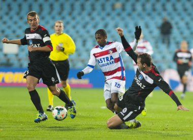 Galati, Romanaia - 19 Ekim: Tanımlanamayan futbol oyuncuları com
