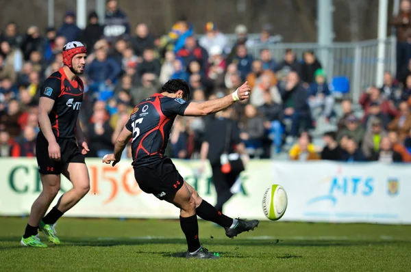 Bukurešť, Rumunsko - 21. března: Neidentifikovaný rugby hráči během — Stock fotografie