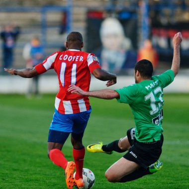 Galati, Romanya - 20 Ağustos: Bilinmeyen futbolcuların gerçekleştirir d