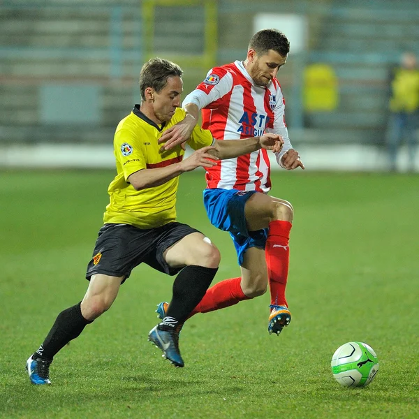 Onbekende voetballers voert — Stockfoto