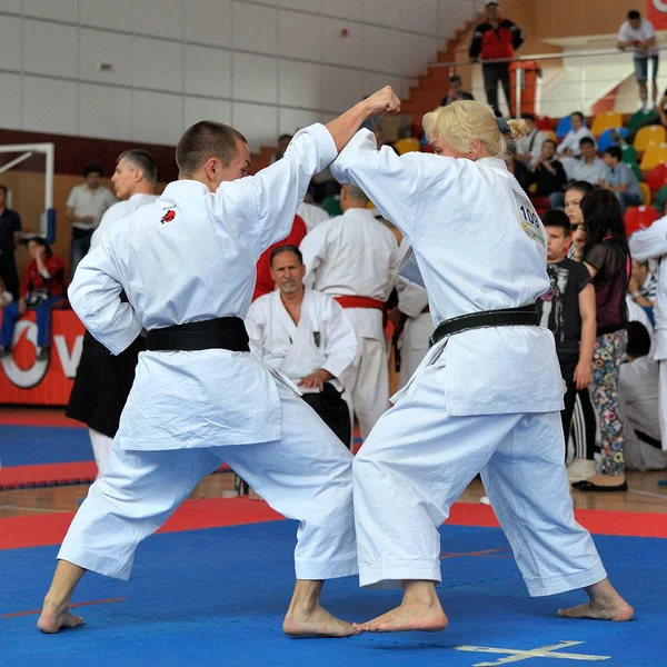 Karate contestants — Stock Photo, Image