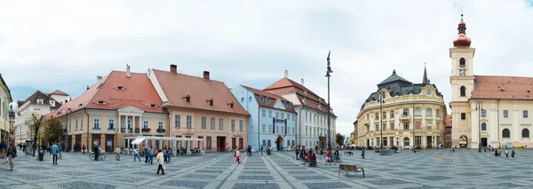 La piazza principale a Sibiu, Romania — Foto Stock