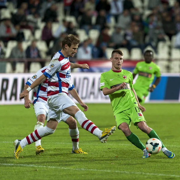 Neznámý fotbalistů provádí — Stock fotografie