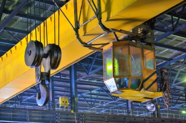 Crane gantry in steel plant clipart