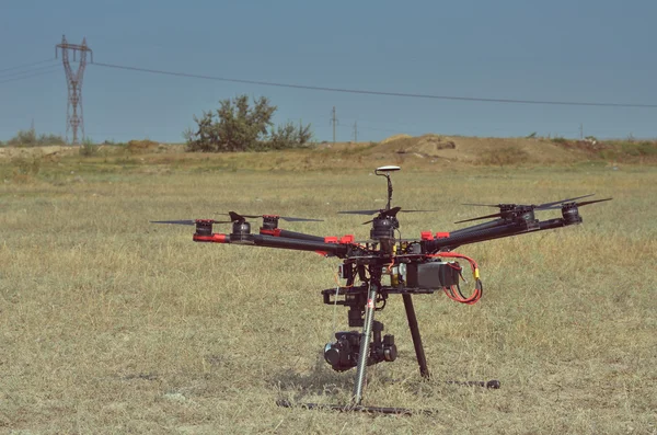Professional carbon drone with GPS — Stock Photo, Image