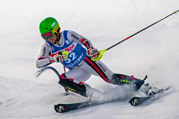 Participante no identificado de la carrera de esquí Imagen de stock