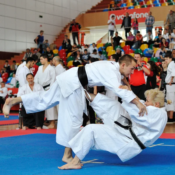 Contestants participating in the European Karate Championship Fudokan 2014 — Stock Photo, Image