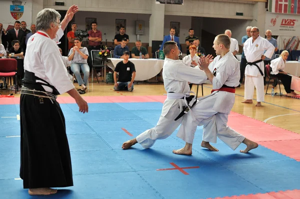 Contestants participating in the European Karate Championship — Stock Photo, Image