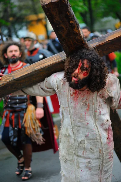 Staging of Jesus road on the mountain Calavary — Stock Photo, Image