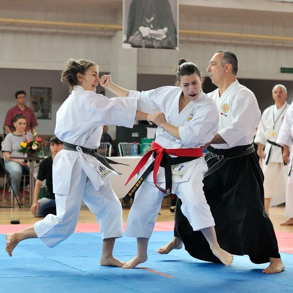 Contestants participating in the European Karate Championship Fudokan — Stock Photo, Image