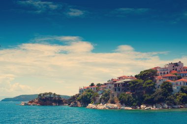 Eski şehrin Adası Skiathos Yunanistan