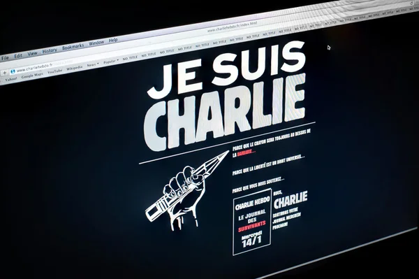 Ιστοσελίδα του σατιρικού περιοδικού Charlie Hebdo — Φωτογραφία Αρχείου