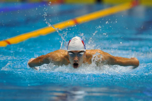 Neznámý plavec soutěží — Stock fotografie
