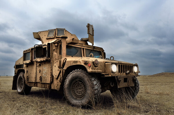 Боевая машина в румынском военном полигоне
