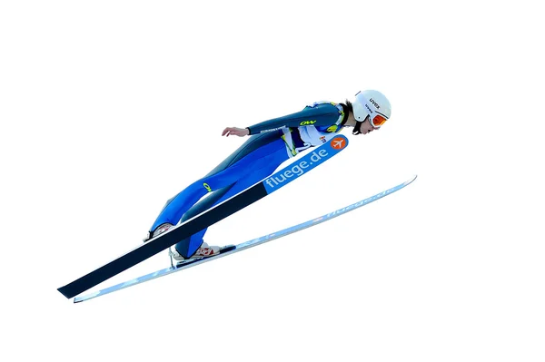 Saltador de esquí desconocido en la Copa del Mundo de salto de esquí FIS Ladies —  Fotos de Stock