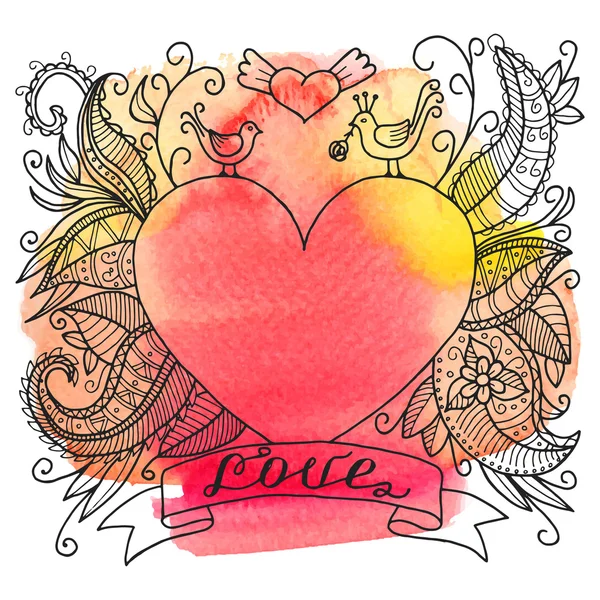 Beautiful tattoo background with  heart — Stock Photo, Image