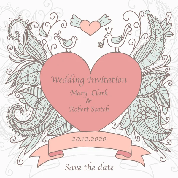 Wedding invitation card. — Stock Photo, Image