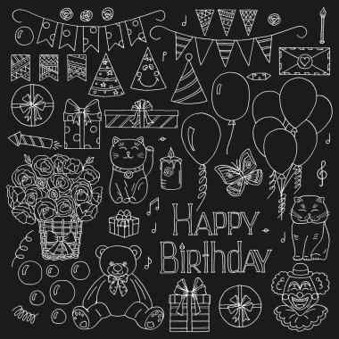 Mutlu doğum günü öğeleri 