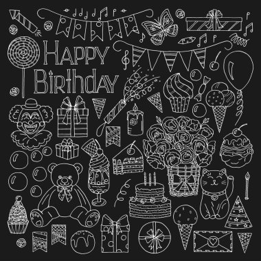 Mutlu doğum günü öğeleri ayarla