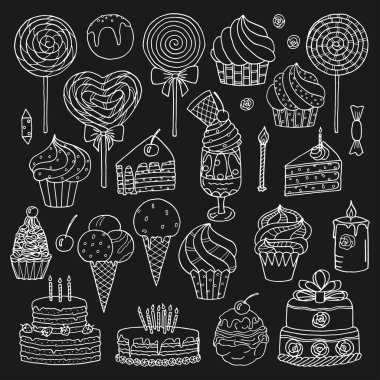 Tatlılar koleksiyonu illüstrasyon