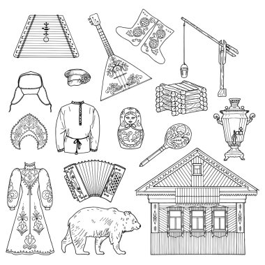 Russian style collection  clipart