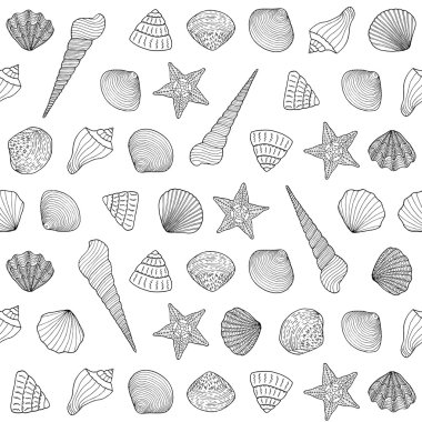 Deniz kabukları ile sorunsuz arka plan