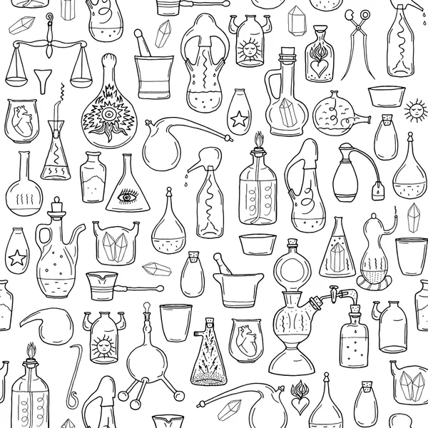 Seamless pattern with alchemy signs — Stock Photo, Image